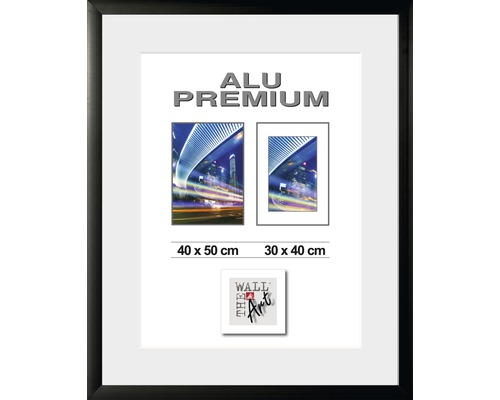 Bilderrahmen Aluminium Quattro schwarz 40x50 cm