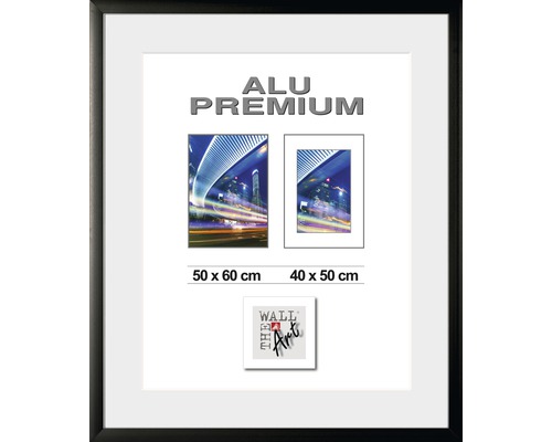 Bilderrahmen Aluminium Quattro schwarz 50x60 cm
