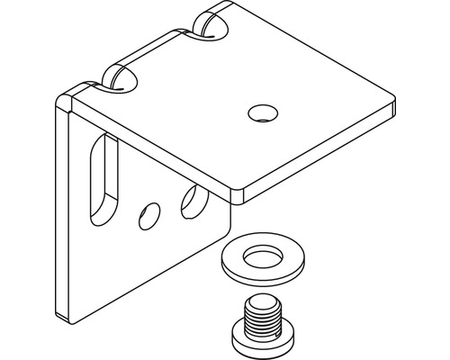 Winkelverbinder mit Schraube und Unterlegscheibe