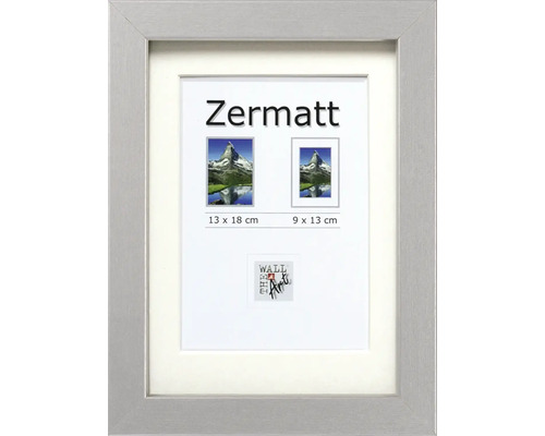 Bilderrahmen Holz Zermatt silber metallic 13x18 cm