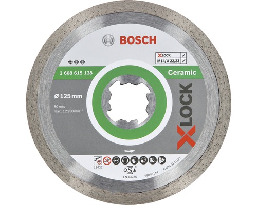 Diamanttrennscheibe Bosch Standard for Ceramic Ø 125x22,23 mm, X-LOCK Aufnahme Bosch Diamanttrennscheibe Ceramic, Durchmesser 125 Millimeter
