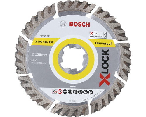 Diamanttrennscheibe Bosch Standard for Universal Ø 125x22,23 mm, X-LOCK Aufnahme Bosch Trennscheibe Durchmesser 125 Millimeter für allgemeine Anwendungen