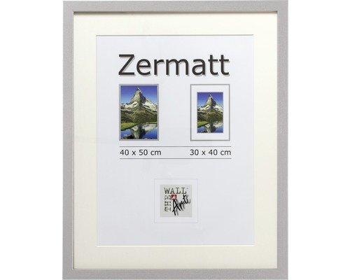 Bilderrahmen Holz Zermatt silber metallic 40x50 cm