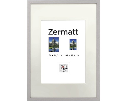 Bilderrahmen Holz Zermatt silber metallic 61x91,5 cm