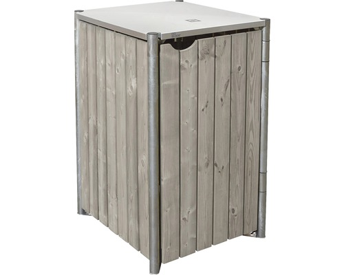 Mülltonnenbox aus Holz mit Metalldeckel