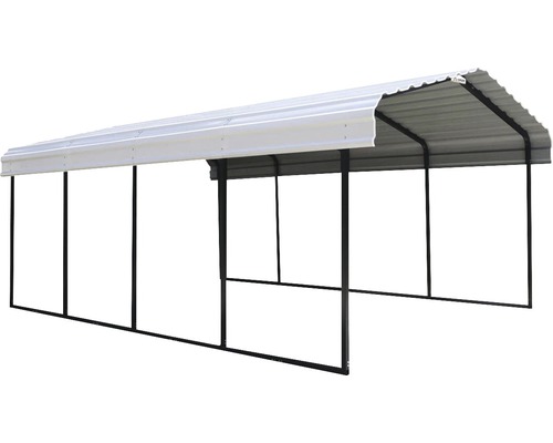 Freistehender Carport mit Metallrahmen und Dach