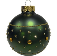 Dekorativer Christbaumschmuck: Weihnachtskugel mit goldenen Akzenten zur festlichen Dekoration