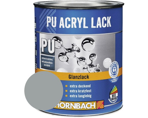 HORNBACH Buntlack PU Acryllack glänzend RAL 7001 silbergrau 750 l