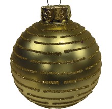 Weihnachtsbaumkugel mit glitzernden Streifen