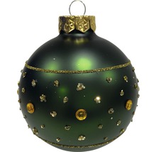 Grüne Weihnachtskugel mit Dekorationen