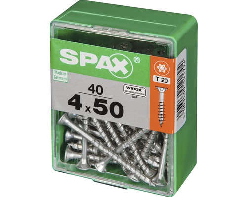 Spax Schrauben 4 mal 50 Millimeter im Behälter