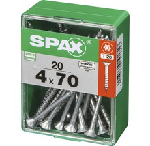 Spax Universalschraube Senkkopf Stahl gehärtet T 20, Holz-Teilgewinde 4x70 mm, 20 Stück