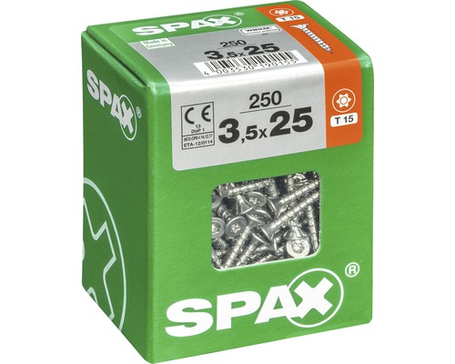 Spax Universalschrauben, 3,5 x 25 Millimeter, Packung mit 250 Stück