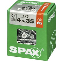 Spax Universalschraube Senkkopf Stahl gehärtet T 20, Holz-Teilgewinde 4,5x35 mm, 125 Stück