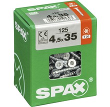 Spax Universalschraube Senkkopf Stahl gehärtet T 20, Holz-Teilgewinde 4,5x35 mm, 125 Stück