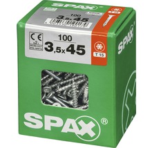 Spax Universalschraube Senkkopf Stahl gehärtet T 15, Holz-Teilgewinde 3,5x45 mm, 100 Stück