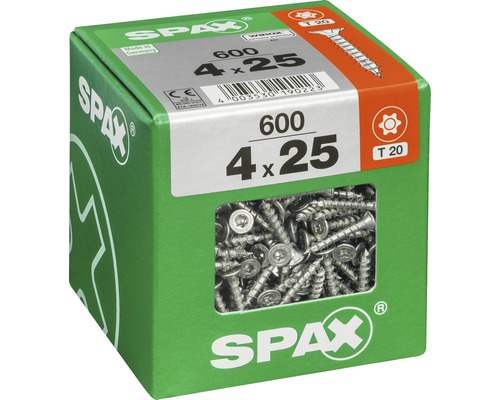 SPAX Universalschrauben, 4 mal 25 Millimeter, 600 Stück