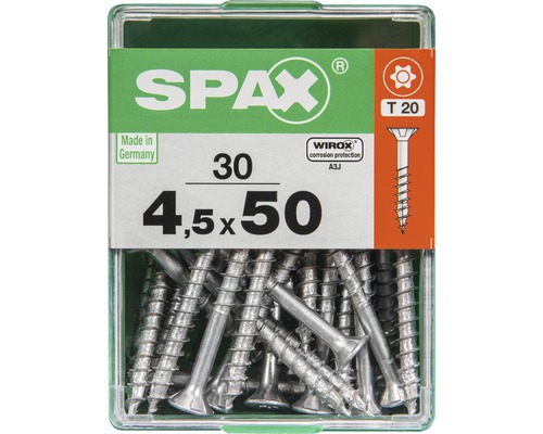Spax Universalschraube Senkkopf Stahl gehärtet T 20, Holz-Teilgewinde 4,5x50 mm, 30 Stück-0
