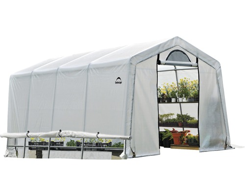 Gewächshaus mit Pflanzenregal