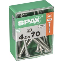 Spax Universalschraube Senkkopf Stahl gehärtet T 20, Holz-Teilgewinde 4,5x70 mm, 20 Stück