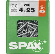 Spax Universalschraube Senkkopf Stahl gehärtet T 20, Holz-Vollgewinde 4x25 mm, 200 Stück