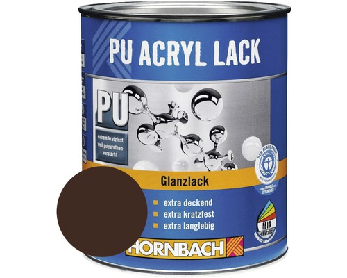 HORNBACH Buntlack PU Acryllack glänzend RAL 8017 schokobraun 125 ml