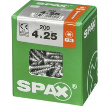 Spax Universalschraube Senkkopf Stahl gehärtet T 20, Holz-Vollgewinde 4x25 mm, 200 Stück