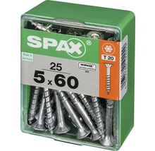 Spax Universalschraube Senkkopf Stahl gehärtet T 20, Holz-Teilgewinde 5x60 mm, 25 Stück