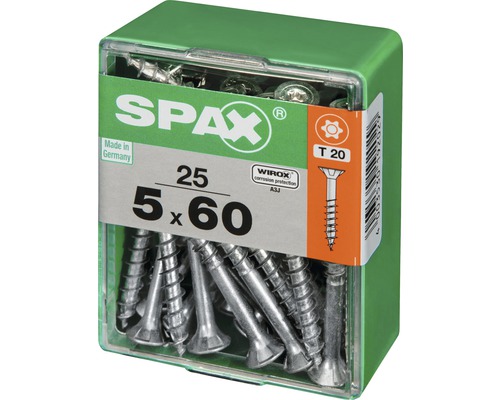Spax Universalschrauben 5,0 x 60 mm im Aufbewahrungsbehälter