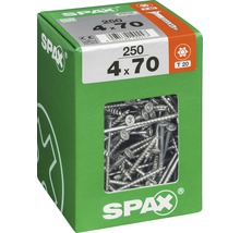 Spax Universalschraube Senkkopf Stahl gehärtet T 20, Holz-Teilgewinde 4x70 mm, 250 Stück