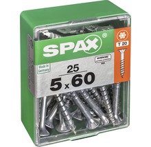 Spax Universalschraube Senkkopf Stahl gehärtet T 20, Holz-Teilgewinde 5x60 mm, 25 Stück