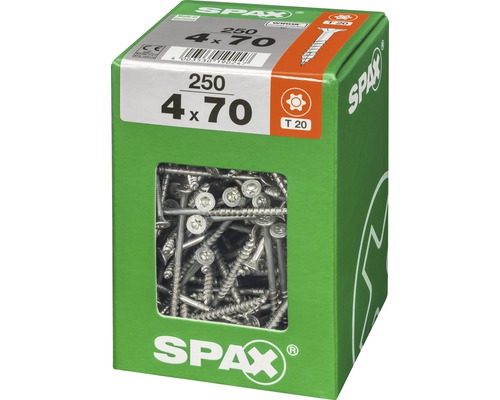 Spax Universalschrauben 4x70 Millimeter, 250 Stück in einer Packung