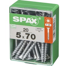 Spax Universalschraube Senkkopf Stahl gehärtet T 20, Holz-Teilgewinde 5x70 mm, 20 Stück