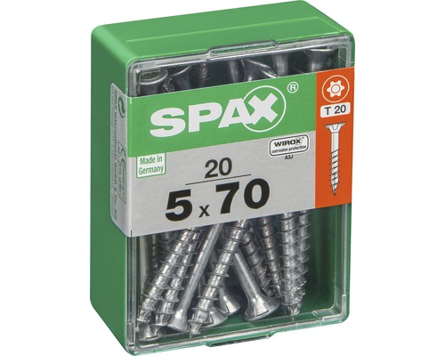Spax Schrauben 5x70 Millimeter in grüner Verpackung