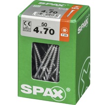 Spax Universalschraube Senkkopf Stahl gehärtet T 20, Holz-Teilgewinde 4x70 mm, 50 Stück
