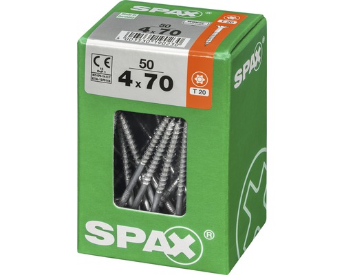 Spax Schrauben 4 x 70 Millimeter im Karton