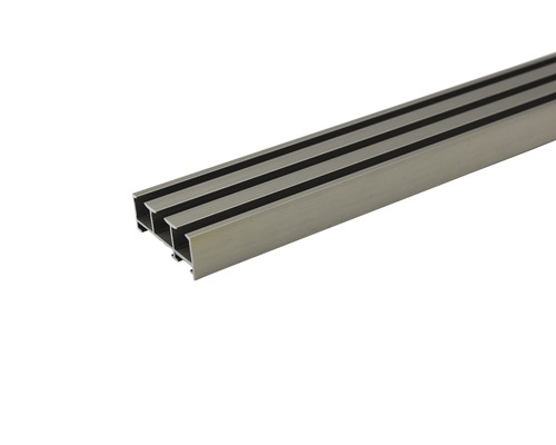 Vorhangschiene Smart Profil-Set 3-läufig edelstahl-optik 260 cm Aluminiumprofil mit drei Nuten
