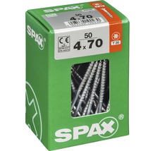 Spax Universalschraube Senkkopf Stahl gehärtet T 20, Holz-Teilgewinde 4x70 mm, 50 Stück
