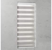Fensterrollo mit horizontalen Streifen im geschlossenen Zustand