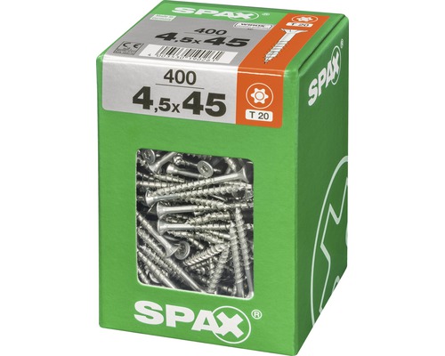 Spax Schrauben 4,5x45 Millimeter, 400 Stück Packung