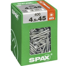 Spax Universalschraube Senkkopf Stahl gehärtet T 20, Holz-Teilgewinde 4,5x45 mm, 400 Stück