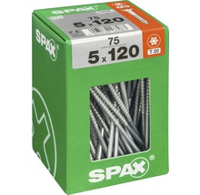 Spax Universalschraube Senkkopf Stahl gehärtet T 20, Holz-Teilgewinde 5x120 mm, 75 Stück
