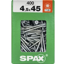 Spax Universalschraube Senkkopf Stahl gehärtet T 20, Holz-Teilgewinde 4,5x45 mm, 400 Stück