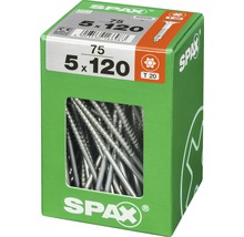Spax Universalschraube Senkkopf Stahl gehärtet T 20, Holz-Teilgewinde 5x120 mm, 75 Stück