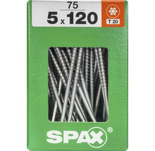 Spax Universalschraube Senkkopf Stahl gehärtet T 20, Holz-Teilgewinde 5x120 mm, 75 Stück