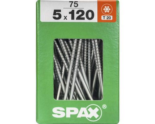 Spax Universalschraube Senkkopf Stahl gehärtet T 20, Holz-Teilgewinde 5x120 mm, 75 Stück Spax Universalschraube Senkkopf Stahl gehärtet T 20, Holz-Teilgewinde 5x120 mm, 75 Stück