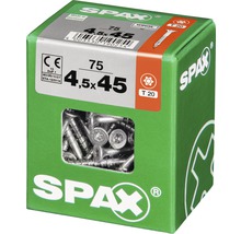 Spax Universalschraube Senkkopf Stahl gehärtet T 20, Holz-Teilgewinde 4,5x45 mm, 75 Stück