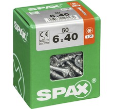 Spax Universalschraube Senkkopf Stahl gehärtet T 30, Holz-Teilgewinde 6x40 mm, 50 Stück