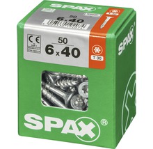 Spax Universalschraube Senkkopf Stahl gehärtet T 30, Holz-Teilgewinde 6x40 mm, 50 Stück