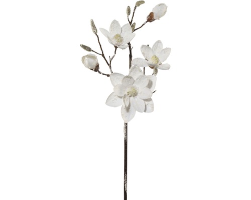 Kunstblume Magnolie mit Schnee Höhe: 92 cm